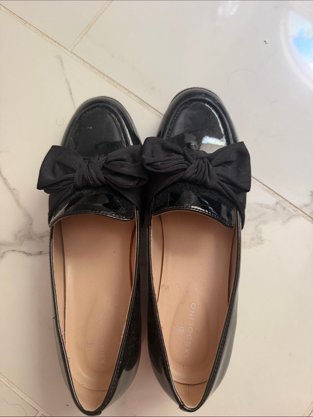 Bandolino Black Patent Bow Loafers